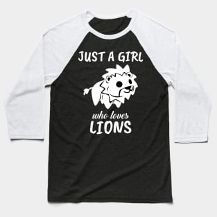 Just A Girl Who Loves Lions Baseball T-Shirt